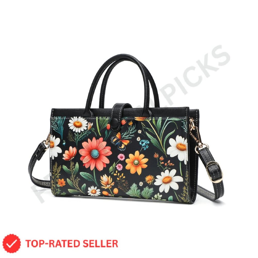 Vegan Leather Crossbody Bag Minimal Chic Modern Retro Adjustable Strap